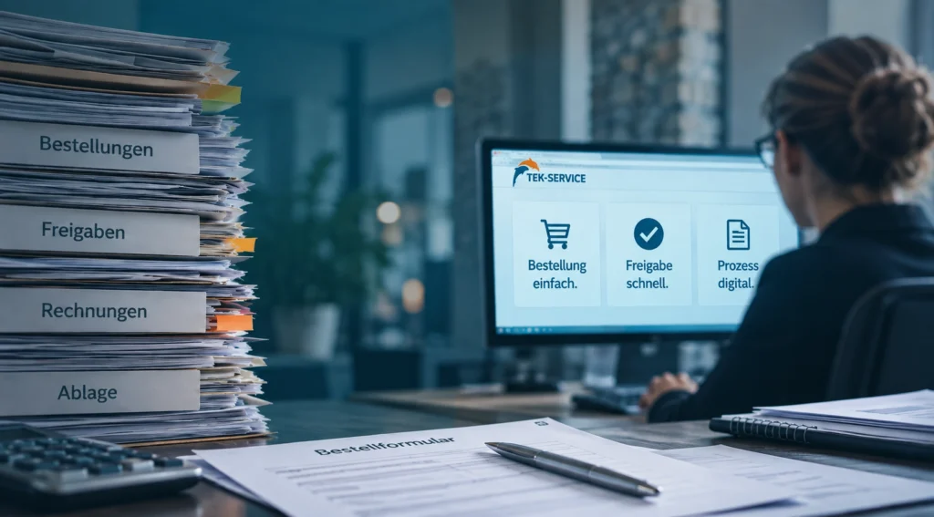 Analoge Beschaffung ist ineffizient. Besser geht es mit dem TEK-SERVICE Einkaufsportal